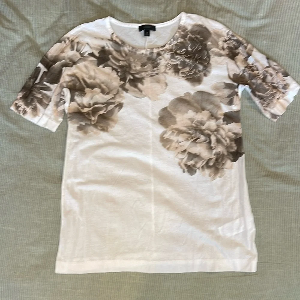 J.Crew Short Sleeve White Floral T Shirt